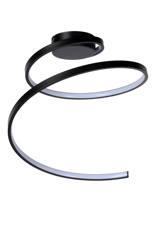 Lucide MAXENCE - Plafonnière - Ø 46 cm - LED 3 StepDim - 1x24W 3000K - Zwart - uitgezet